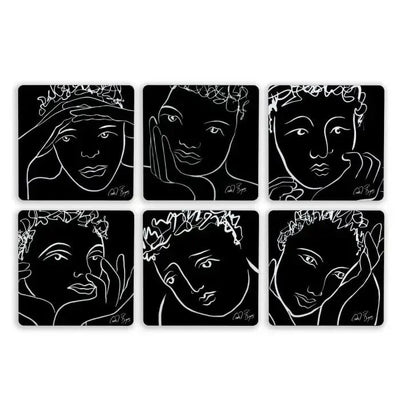 Sketchbook Black COASTER SET OF 6